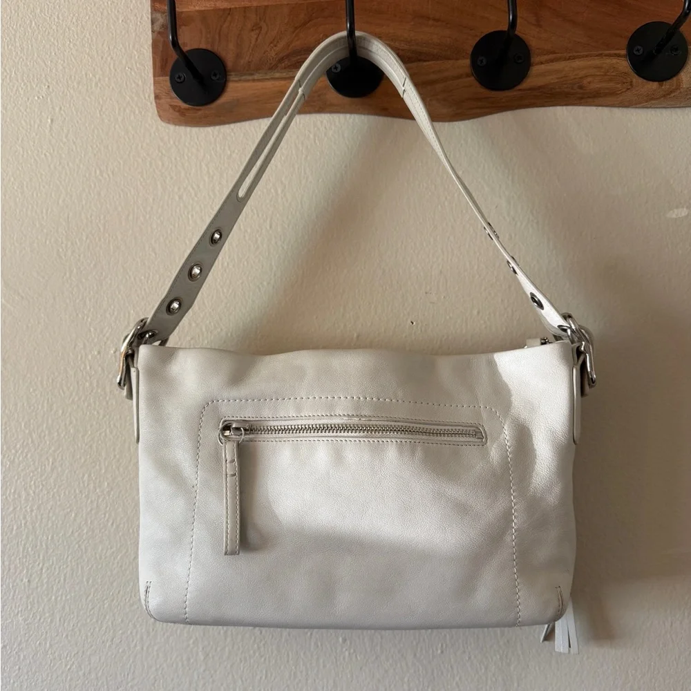 Vintage Y2K Coach East West Slouchy Shoulder Bag Leather Silver Hardware 1417